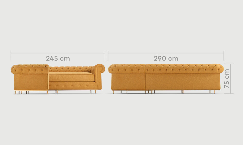 Chesterfield, Salon en L, 290 x 245 cm
