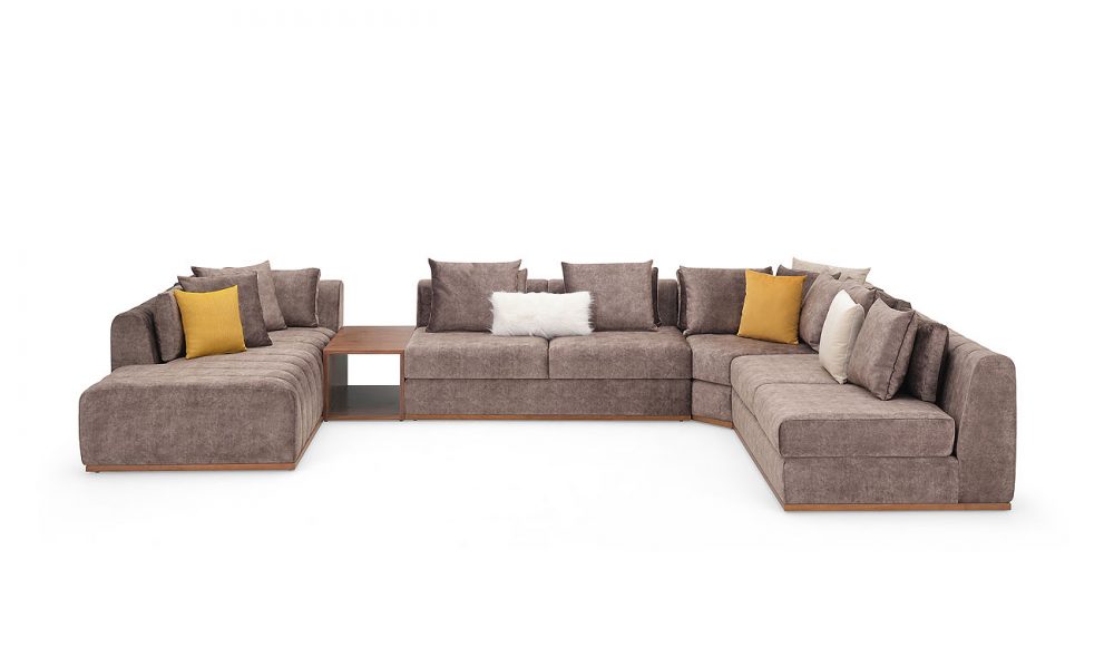 Freeman Taupe, Salon en U, 2.1×4.3×2.8m